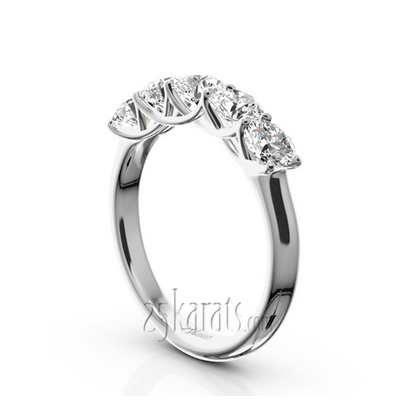 Low Set Trellis Setting 5-Stone Round Shank Anniversary Ring (1 1/4 ct. tw.) thumbnail 2