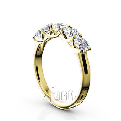 Low Set Trellis Setting 5-Stone Round Shank Anniversary Ring (1 1/4 ct. tw.) thumbnail 5