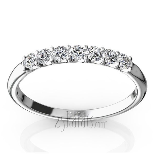 14K white gold New Classic 7-Stone U-Prong Woman Ring (1/4 ct. tw.) - main view