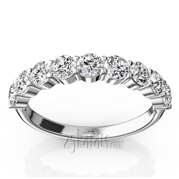 14K white gold Classic 9 Stone Women's Diamond Band (1 ct. tw.) - main view
