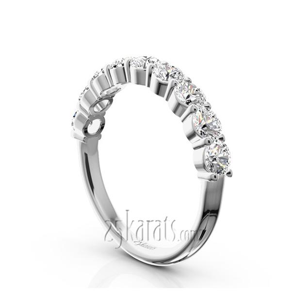 14K white gold Classic 9 Stone Women's Diamond Band (1 ct. tw.) - alternate view 2