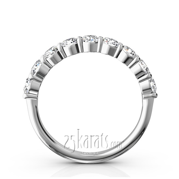 14K white gold Classic 9 Stone Women's Diamond Band (1 ct. tw.) - alternate view 3