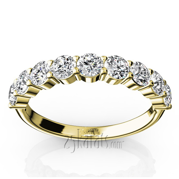 14K white gold Classic 9 Stone Women's Diamond Band (1 ct. tw.) - alternate view 4
