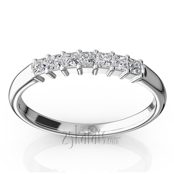 Classic 7-Stone Princess Cut Closed Basket Setting Anniversary Band (1/4 ct. t.w.)