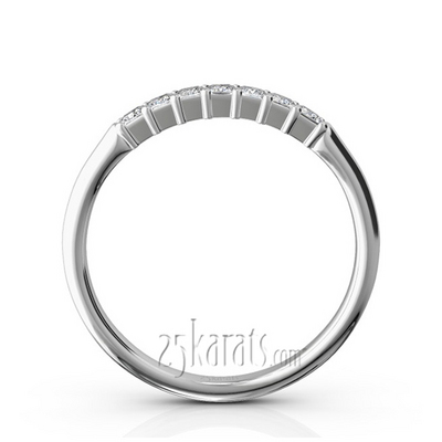 Classic 7-Stone Princess Cut Closed Basket Setting Woman Anniversary Ring (1/4 ct. tw.) thumbnail 3