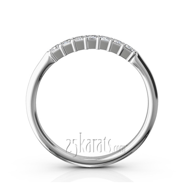 14K white gold Classic 7-Stone Princess Cut Closed Basket Setting Woman Anniversary Ring (1/4 ct. tw.) - alternate view 3