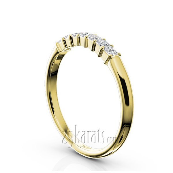 14K white gold Classic 7-Stone Princess Cut Closed Basket Setting Woman Anniversary Ring (1/4 ct. tw.) - alternate view 5