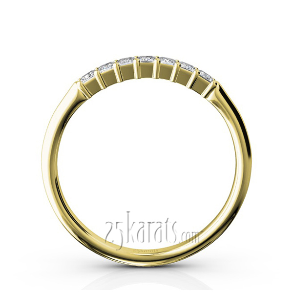 14K white gold Classic 7-Stone Princess Cut Closed Basket Setting Woman Anniversary Ring (1/4 ct. tw.) - alternate view 6
