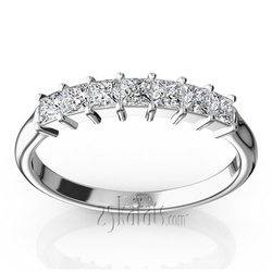 Classic 7-Stone Princess Cut Closed Basket Setting Woman Anniversary Ring (1/2 ct. tw.) thumbnail 1