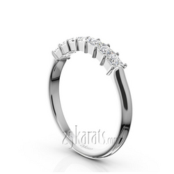 Classic 7-Stone Princess Cut Closed Basket Setting Woman Anniversary Ring (1/2 ct. tw.) thumbnail 2