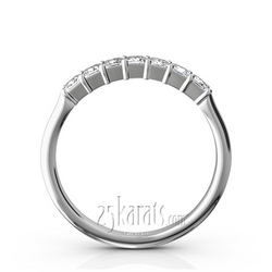 Classic 7-Stone Princess Cut Closed Basket Setting Woman Anniversary Ring (1/2 ct. tw.) thumbnail 3
