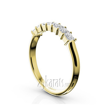 Classic 7-Stone Princess Cut Closed Basket Setting Woman Anniversary Ring (1/2 ct. tw.) thumbnail 5