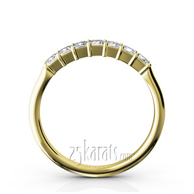 Classic 7-Stone Princess Cut Closed Basket Setting Woman Anniversary Ring (1/2 ct. tw.) thumbnail 6