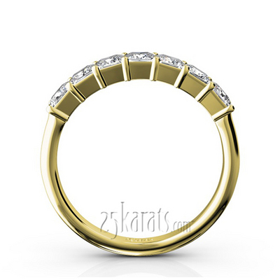 Classic 7-Stone Princess Cut Closed Basket Setting Woman Anniversary Ring (1 ct. tw.) thumbnail 6