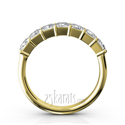 Classic 7-Stone Princess Cut Closed Basket Setting Woman Anniversary Ring (1 1/5 ct. tw.) thumbnail 6