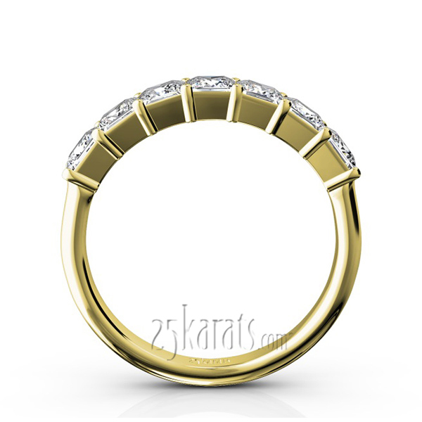 14K white gold Classic 7-Stone Princess Cut Closed Basket Setting Woman Anniversary Ring (1 1/5 ct. tw.) - alternate view 6