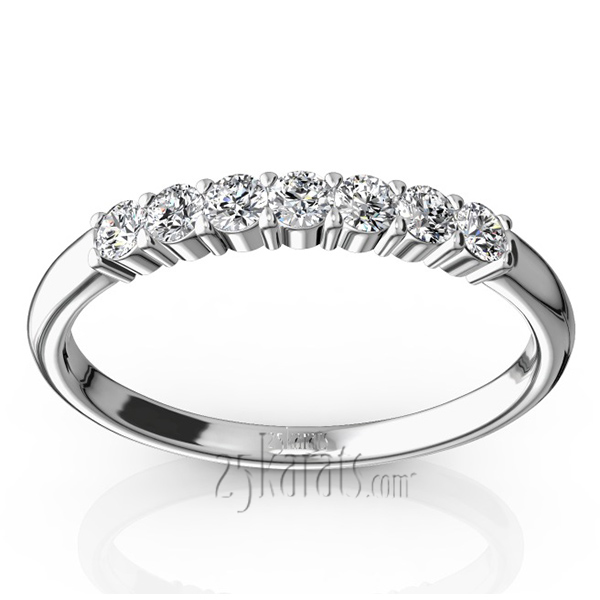 Classic 7 Round Brilliant Stone Close Basket Setting Anniversary Band(1/4 ct. t.w.)