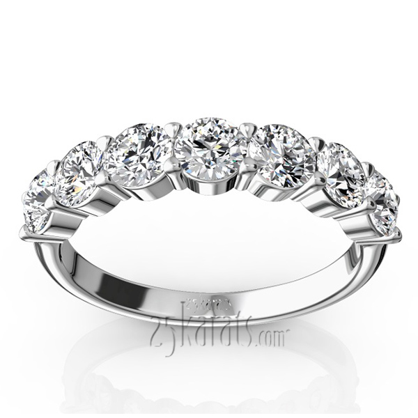 Classic 7 Round Brilliant Stone Close Basket Setting Anniversary Band (1.26 ct. t.w.)