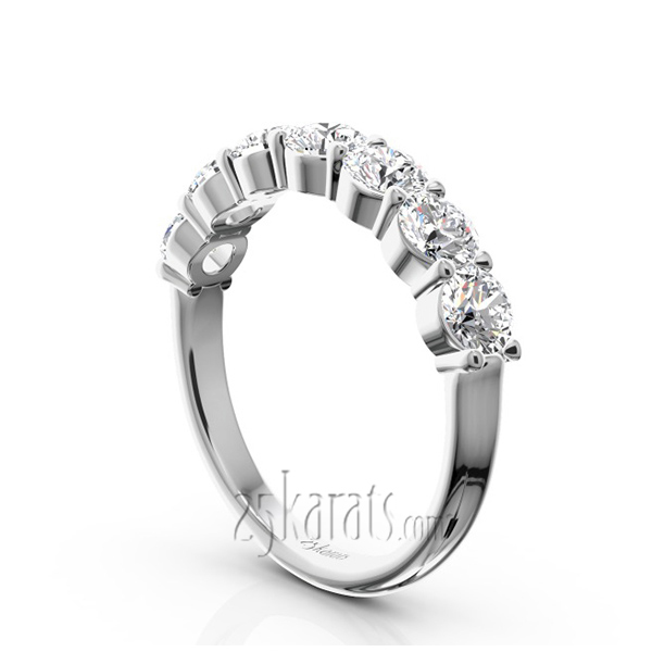 14K white gold Classic 7 Stone Basket Setting Woman Diamond Ring (1 1/4 ct. tw.) - alternate view 2
