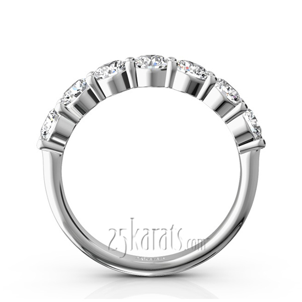 14K white gold Classic 7 Stone Basket Setting Woman Diamond Ring (1 1/4 ct. tw.) - alternate view 3