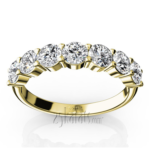 14K white gold Classic 7 Stone Basket Setting Woman Diamond Ring (1 1/4 ct. tw.) - alternate view 4