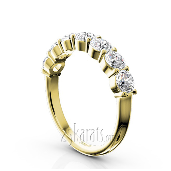 14K white gold Classic 7 Stone Basket Setting Woman Diamond Ring (1 1/4 ct. tw.) - alternate view 5