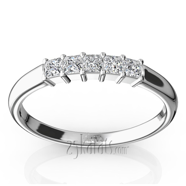 Traditional 5 Stone Closed Basket Setting Anniversary Band (1/4 ct. t.w.)