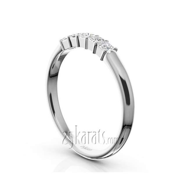 14K white gold Traditional 5 Stone Women Anniversary Band (1/4 ct. tw.) - alternate view 2