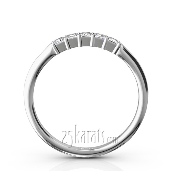 14K white gold Traditional 5 Stone Women Anniversary Band (1/4 ct. tw.) - alternate view 3
