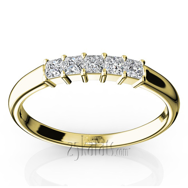 14K white gold Traditional 5 Stone Women Anniversary Band (1/4 ct. tw.) - alternate view 4