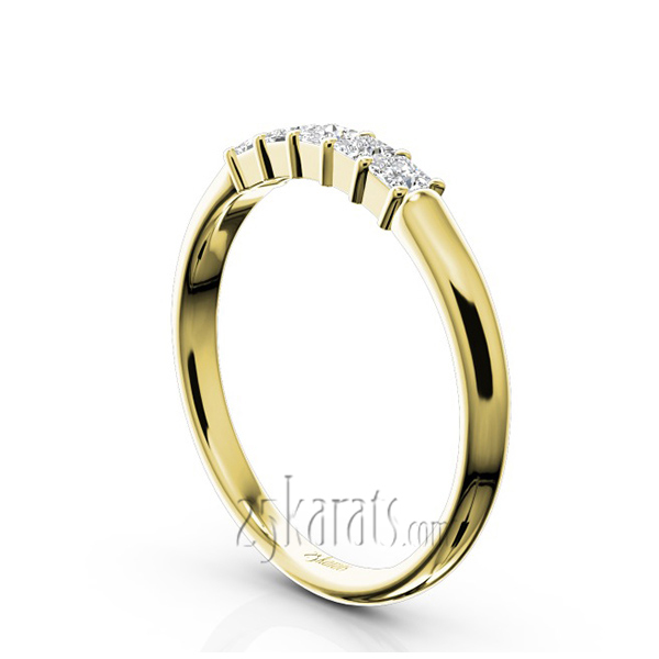 14K white gold Traditional 5 Stone Women Anniversary Band (1/4 ct. tw.) - alternate view 5
