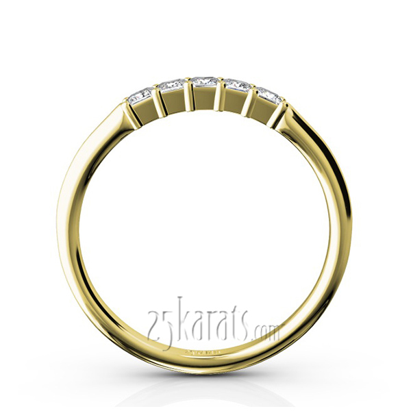14K white gold Traditional 5 Stone Women Anniversary Band (1/4 ct. tw.) - alternate view 6