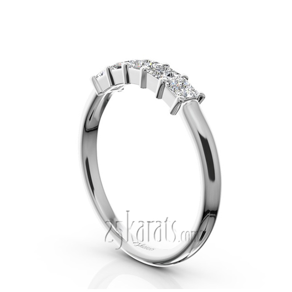 14K white gold Traditional 5 Stone Women Anniversary Band (1/2 ct. tw.) - alternate view 2