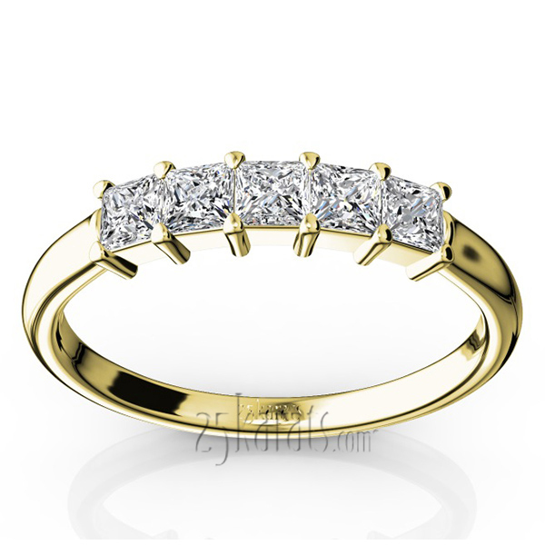 14K white gold Traditional 5 Stone Women Anniversary Band (1/2 ct. tw.) - alternate view 4