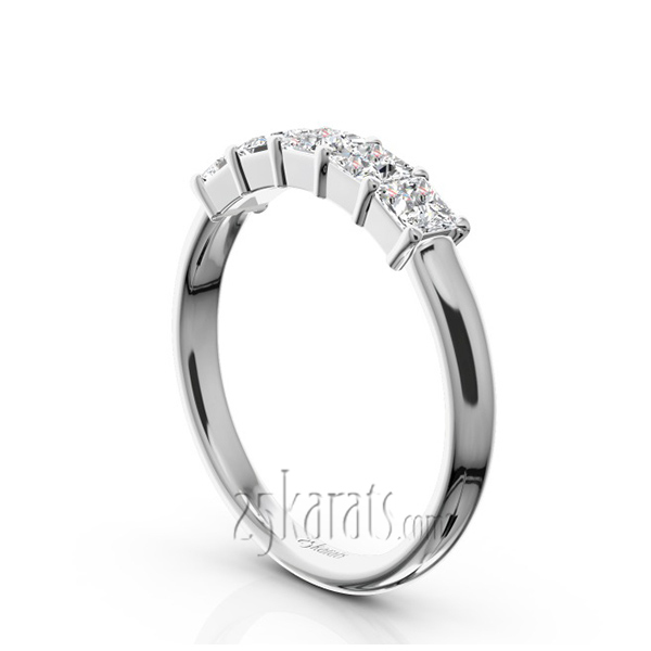 14K white gold Traditional 5 Stone Women Anniversary Band (3/4 ct. tw.) - alternate view 2