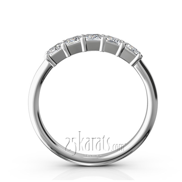 14K white gold Traditional 5 Stone Women Anniversary Band (3/4 ct. tw.) - alternate view 3