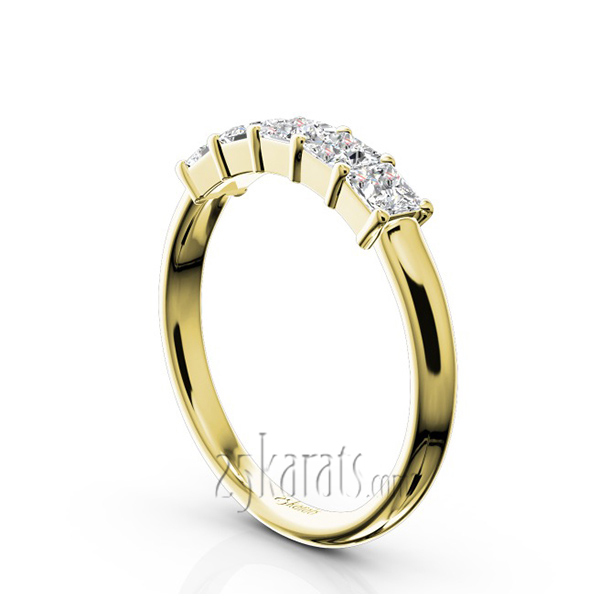 14K white gold Traditional 5 Stone Women Anniversary Band (3/4 ct. tw.) - alternate view 5