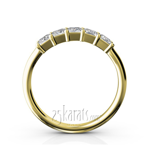 14K white gold Traditional 5 Stone Women Anniversary Band (3/4 ct. tw.) - alternate view 6