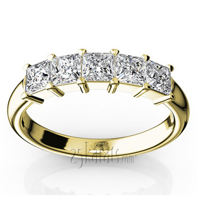 Traditional 5 Stone Women Anniversary Band (1 ct. tw.) thumbnail 4