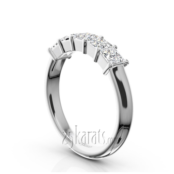 14K white gold Traditional 5 Stone Women Anniversary Band (1 1/3 ct. tw.) - alternate view 2
