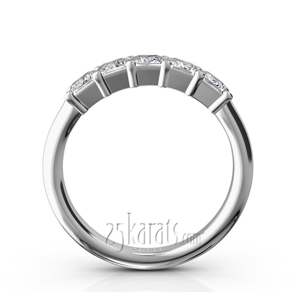 14K white gold Traditional 5 Stone Women Anniversary Band (1 1/3 ct. tw.) - alternate view 3