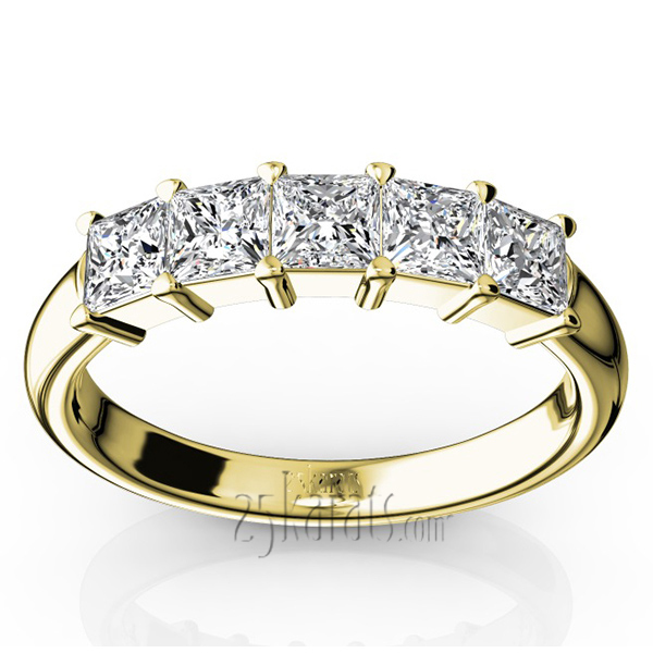 14K white gold Traditional 5 Stone Women Anniversary Band (1 1/3 ct. tw.) - alternate view 4
