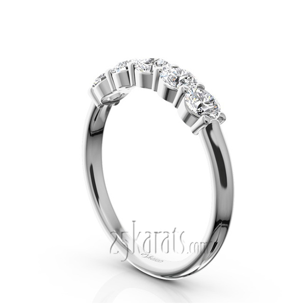 14K white gold Classic 5 stone Closed Basket Anniversary Band (3/4ct. tw.) - alternate view 2