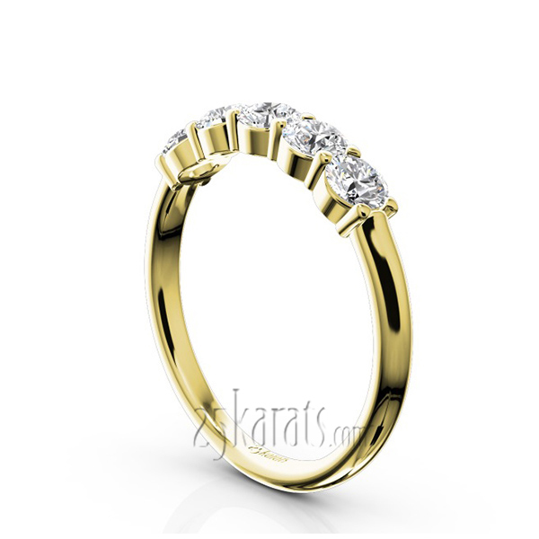 14K white gold Classic 5 stone Closed Basket Anniversary Band (3/4ct. tw.) - alternate view 5