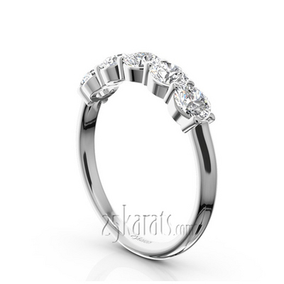 Classic 5 stone Closed Basket Anniversary Band (1.00ct. tw) thumbnail 2