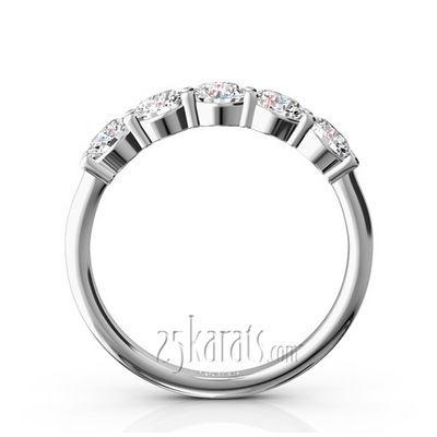 Classic 5 stone Closed Basket Anniversary Band (1.00ct. tw) thumbnail 3