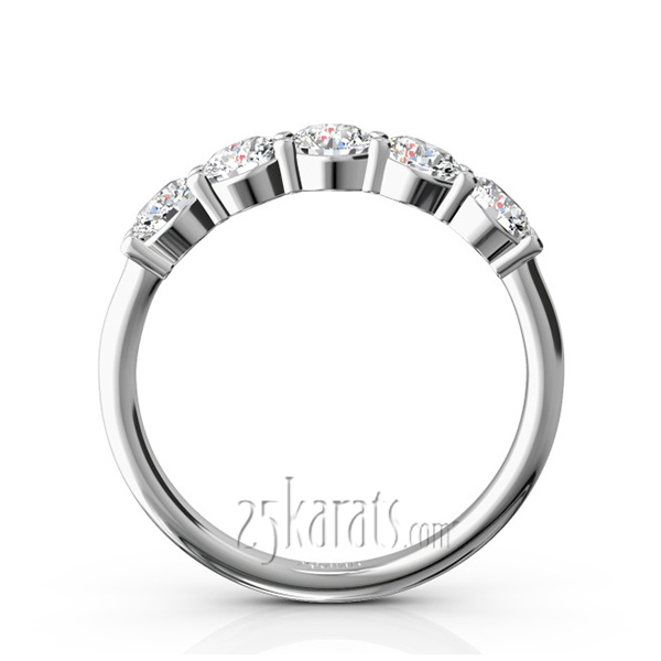 14K white gold Classic 5 stone Closed Basket Anniversary Band (1.00ct. tw) - alternate view 3