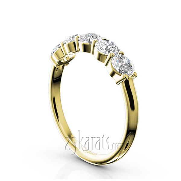 14K white gold Classic 5 stone Closed Basket Anniversary Band (1.00ct. tw) - alternate view 5