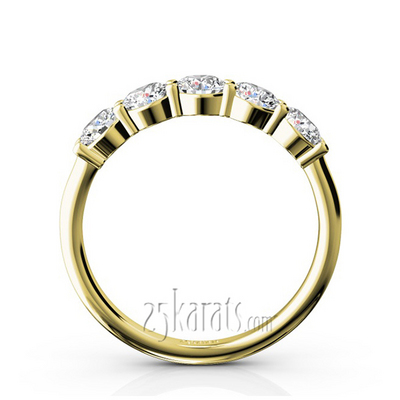 Classic 5 stone Closed Basket Anniversary Band (1.00ct. tw) thumbnail 6