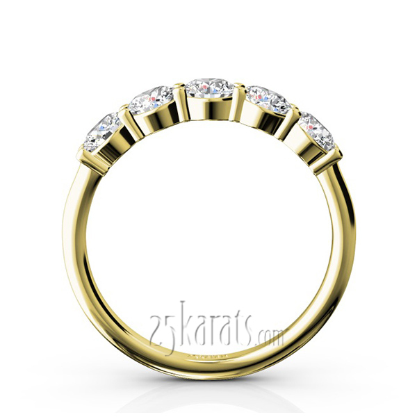 14K white gold Classic 5 stone Closed Basket Anniversary Band (1.00ct. tw) - alternate view 6